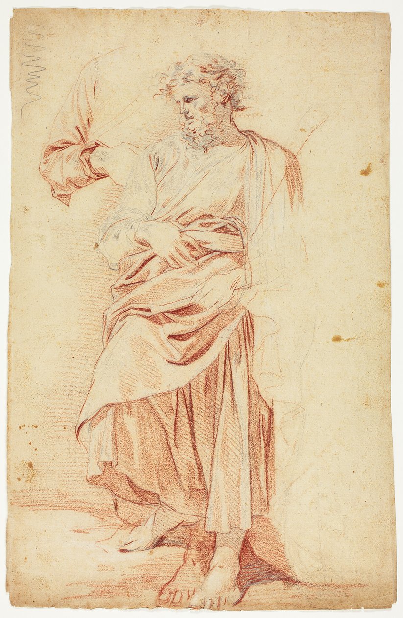 Esquisses de prophète masculin en robe - Nicolas Mignard