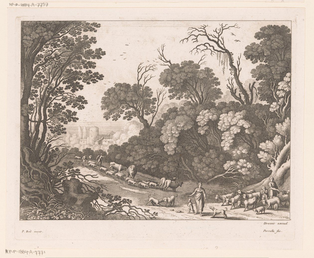 Bergers avec troupeau - Nicolas Perelle