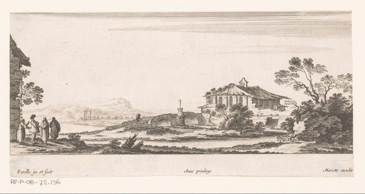 Paysage avec chapelle - Nicolas Perelle