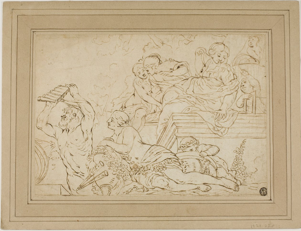 Scène avec les nymphes et le satyre - Nicolas Pierre Loir