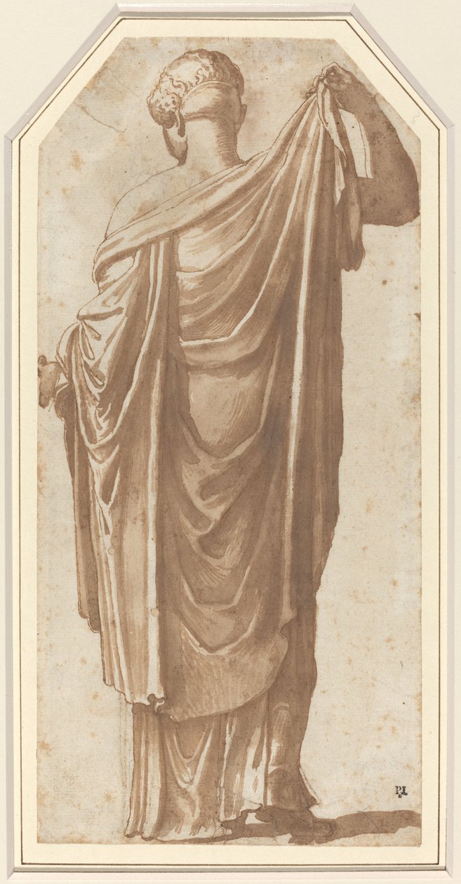 Statue romaine féminine vue de dos - Nicolas Poussin