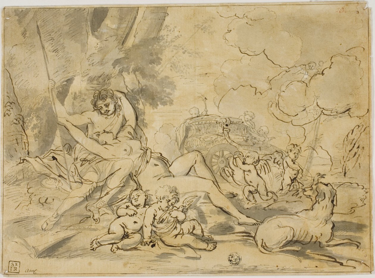 Figures, char et chien - Nicolas Poussin