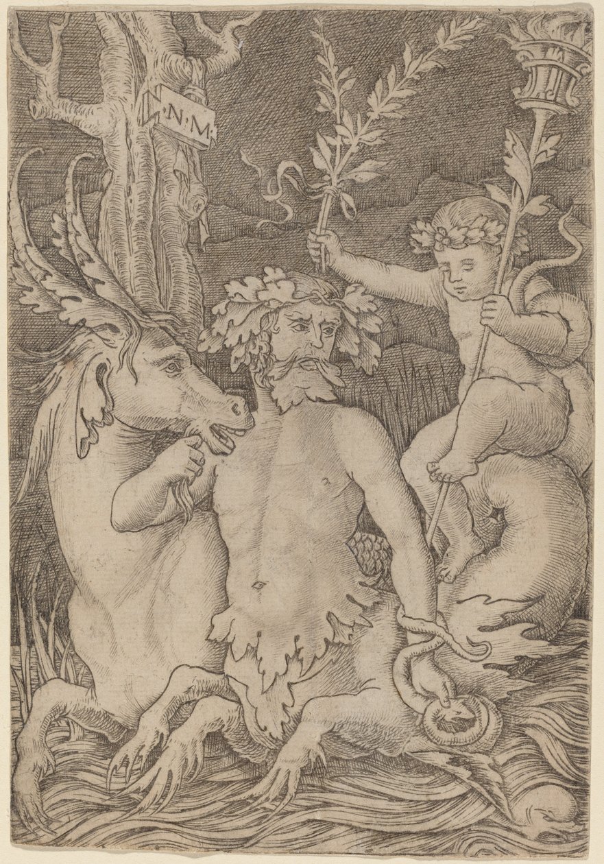 Triton portant un enfant - Nicoletto da Modena