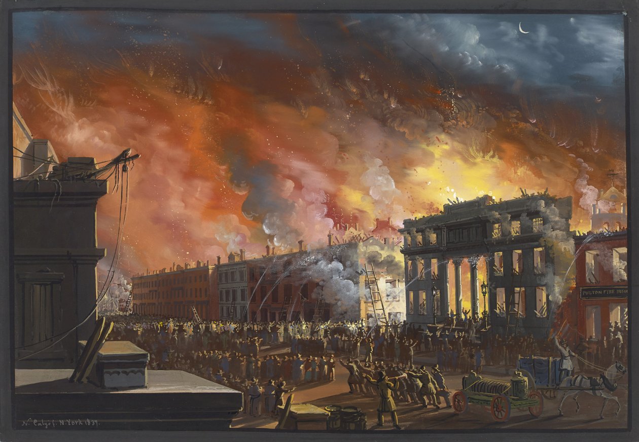 Vue du grand incendie de New York, 1835 - Nicolino Calyo