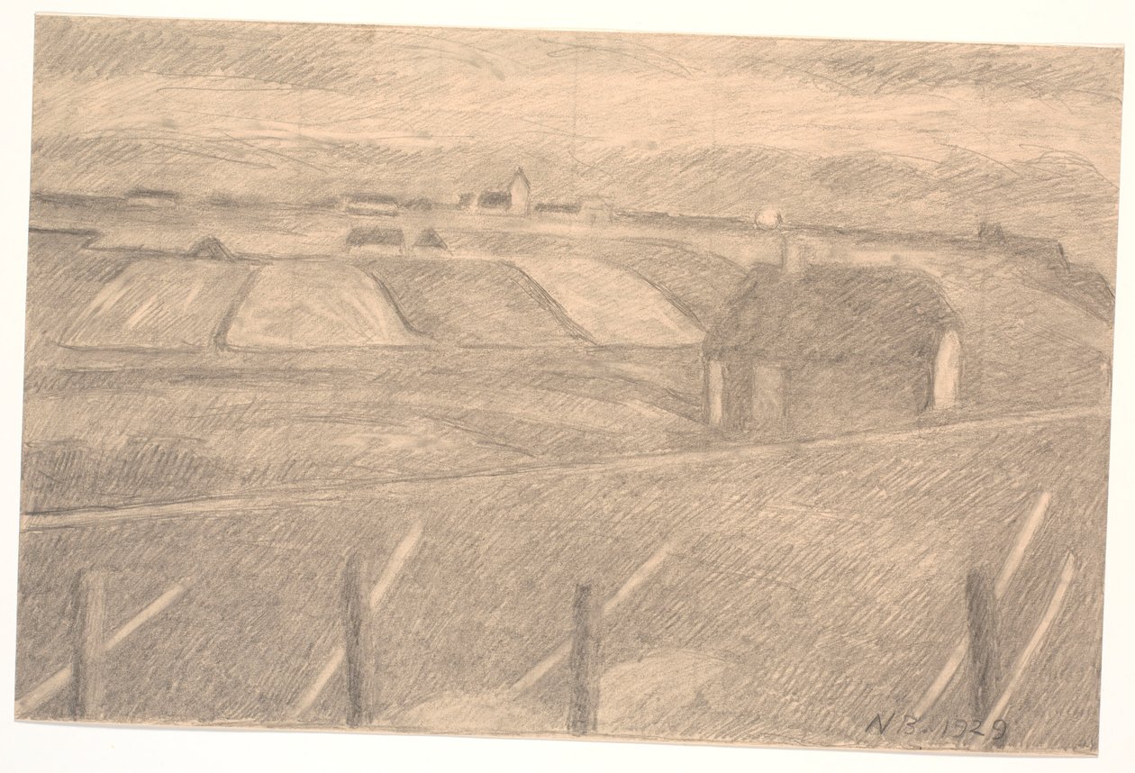 Paysage près de Ferring, phare allumé - Niels Jakob Jakobsen Bjerre
