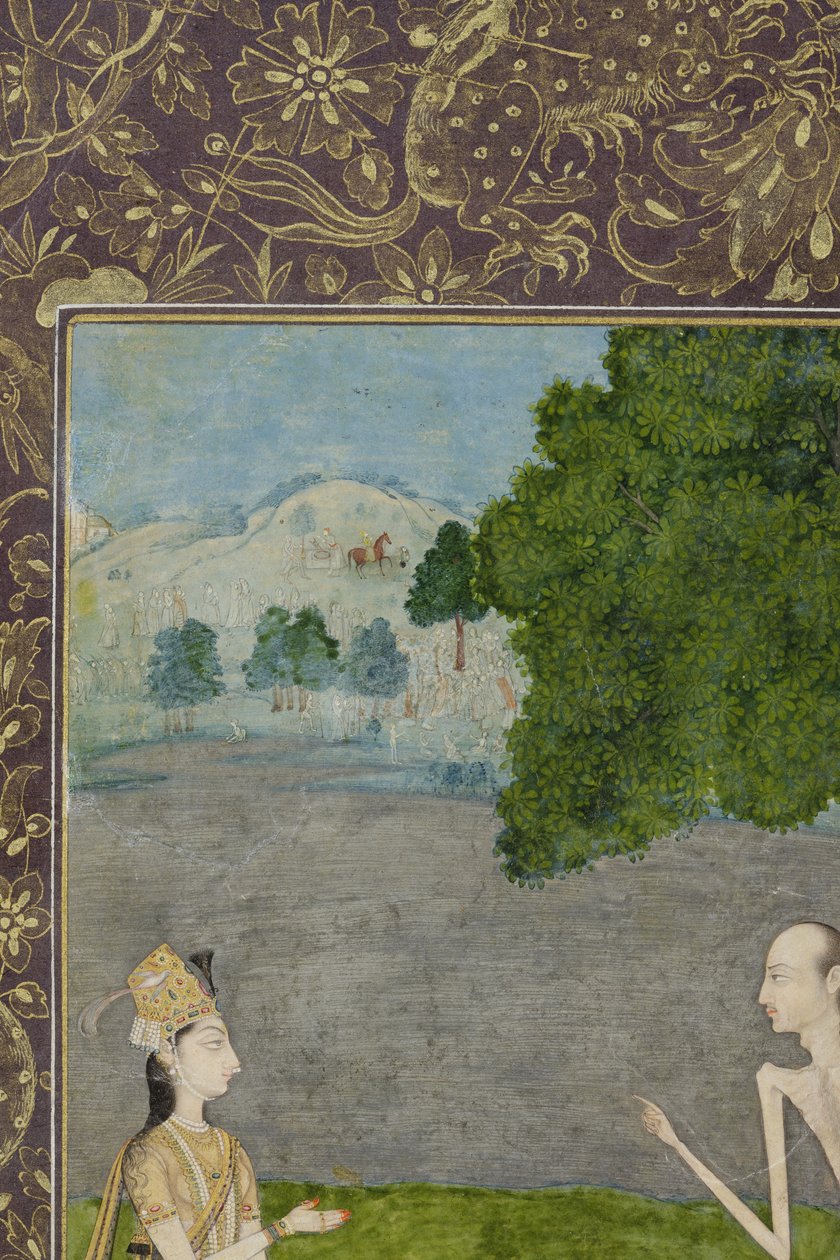 Laila et Majnun conversent sous un arbre (détail) - Nihal Chand