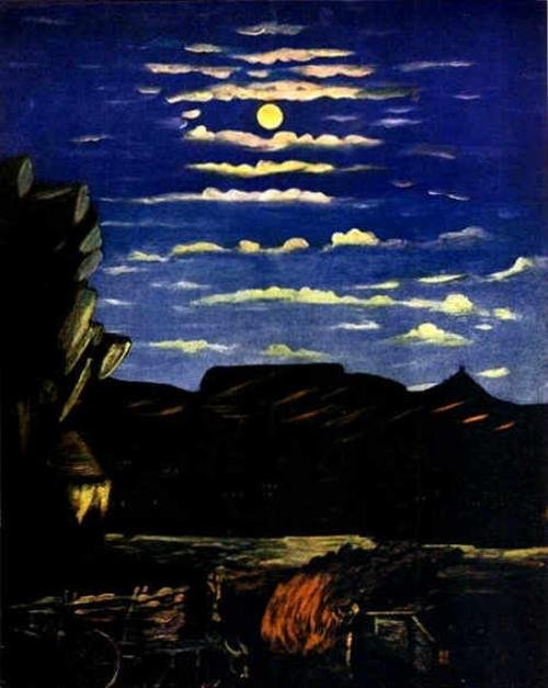 Montagne la nuit - Niko Pirosmani