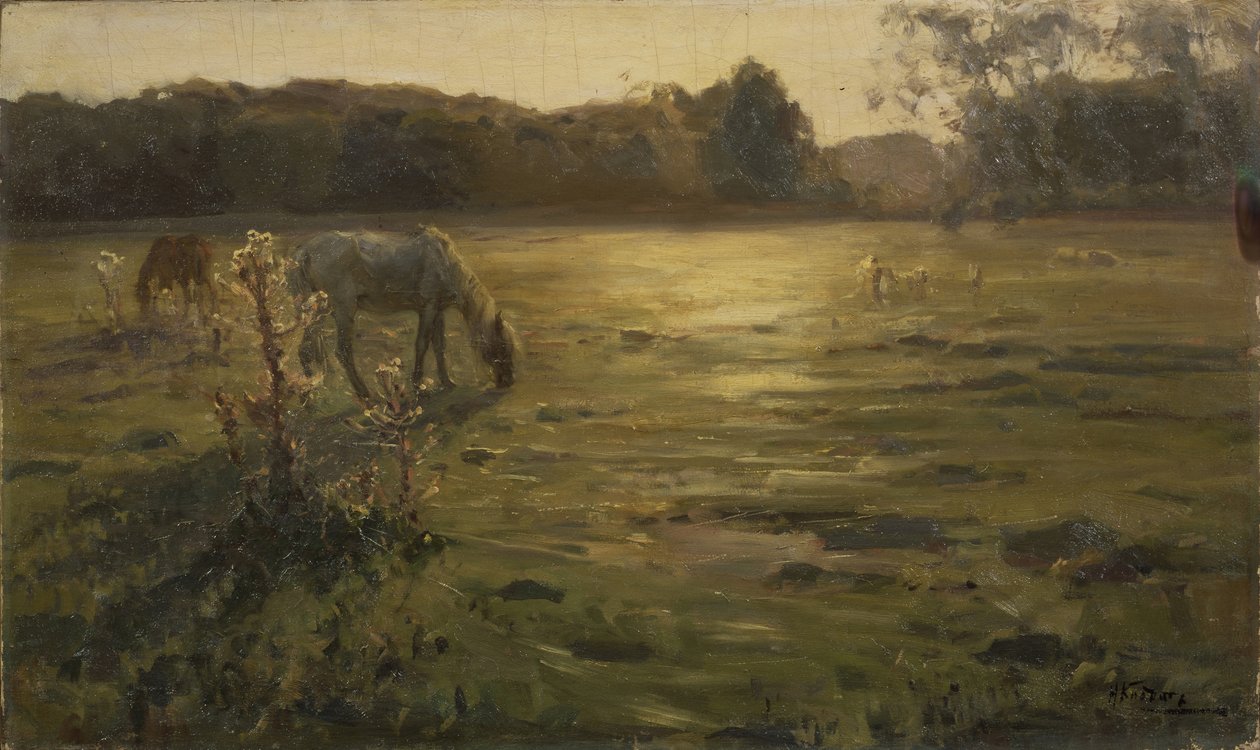 Chevaux dans le pré - Nikolai Alexandrovich Klodt