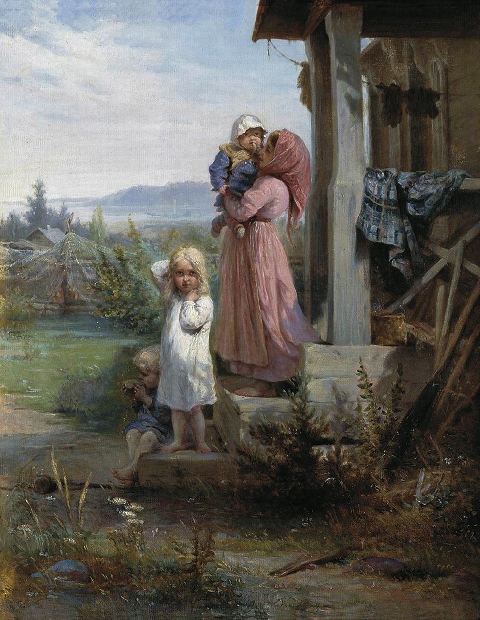 Matin dans un village, années 1880 - Nikolai Andreyevich Koshelev