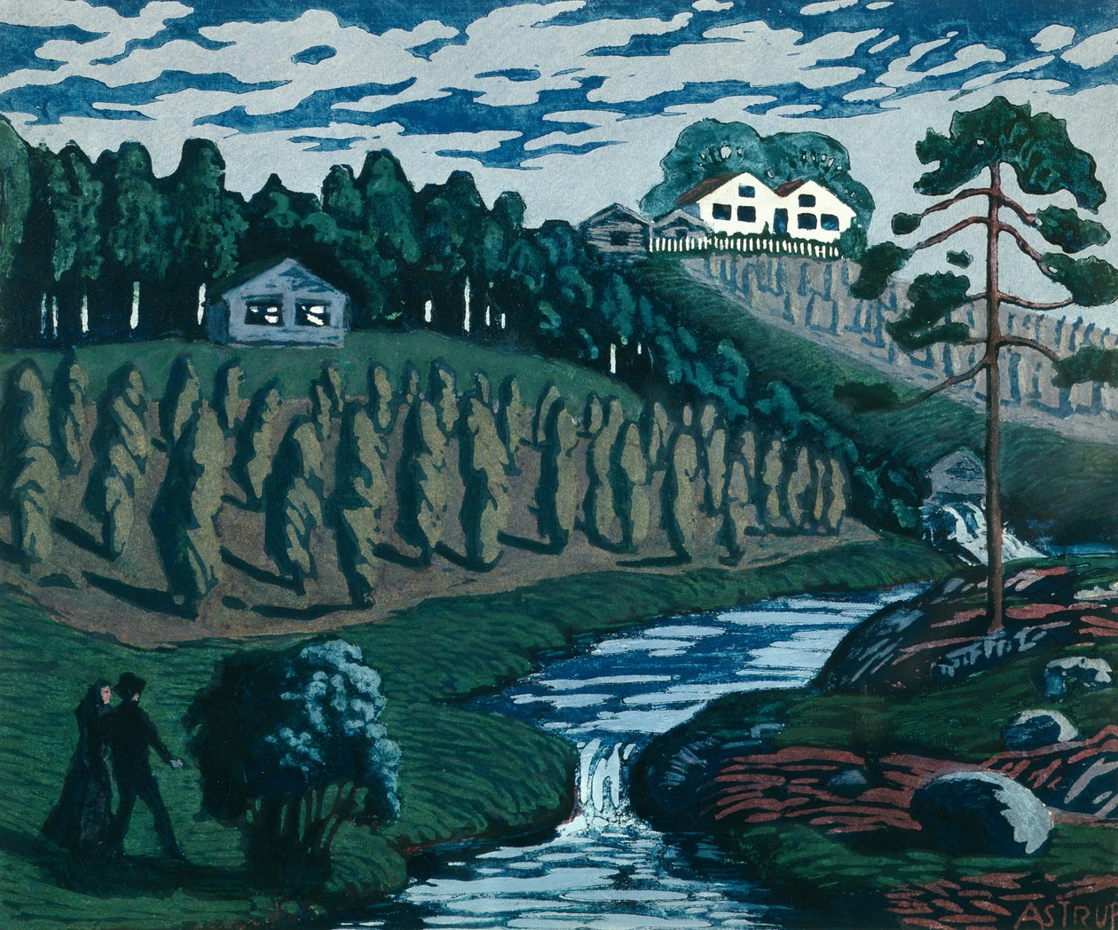Grandes gerbes sur un poteau - Nikolai Astrup