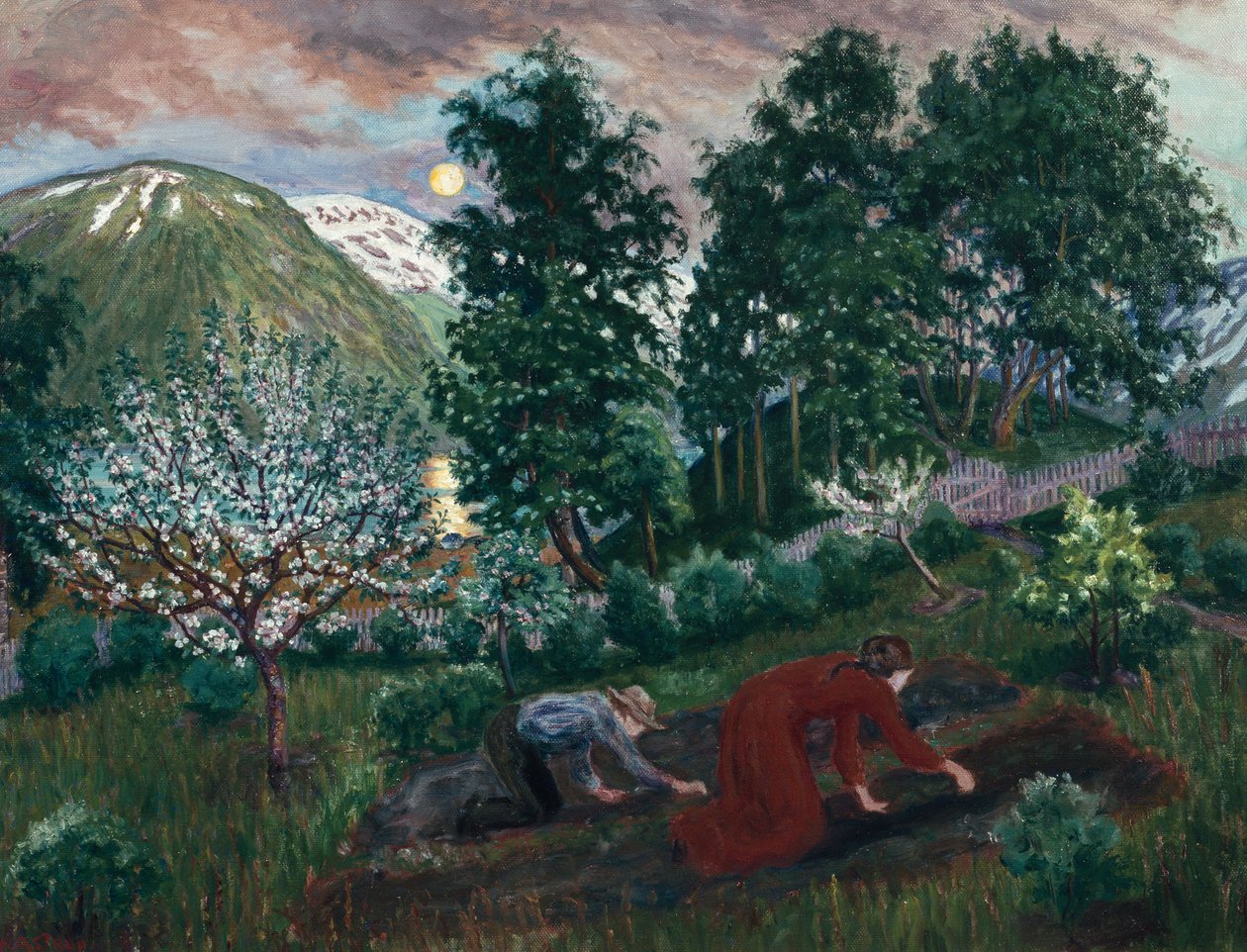 Nuit de printemps dans le jardin - Nikolai Astrup