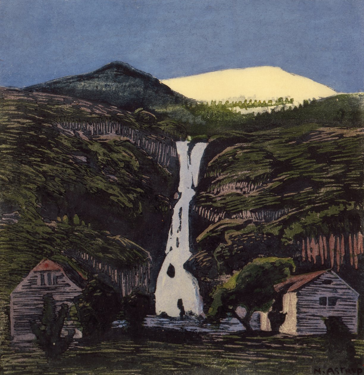 Cascade et glacier - Nikolai Astrup