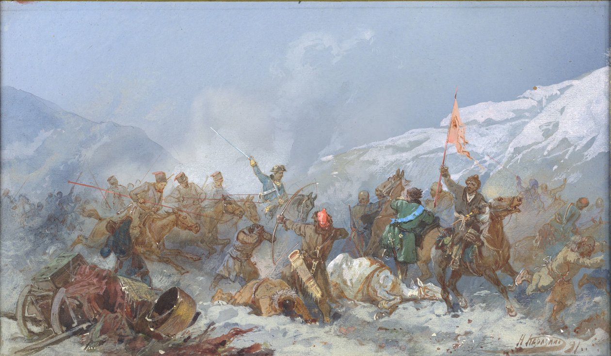 Combat avec les troupes de Pougatchev, 1891 - Nikolai Nikolayevich Karasin