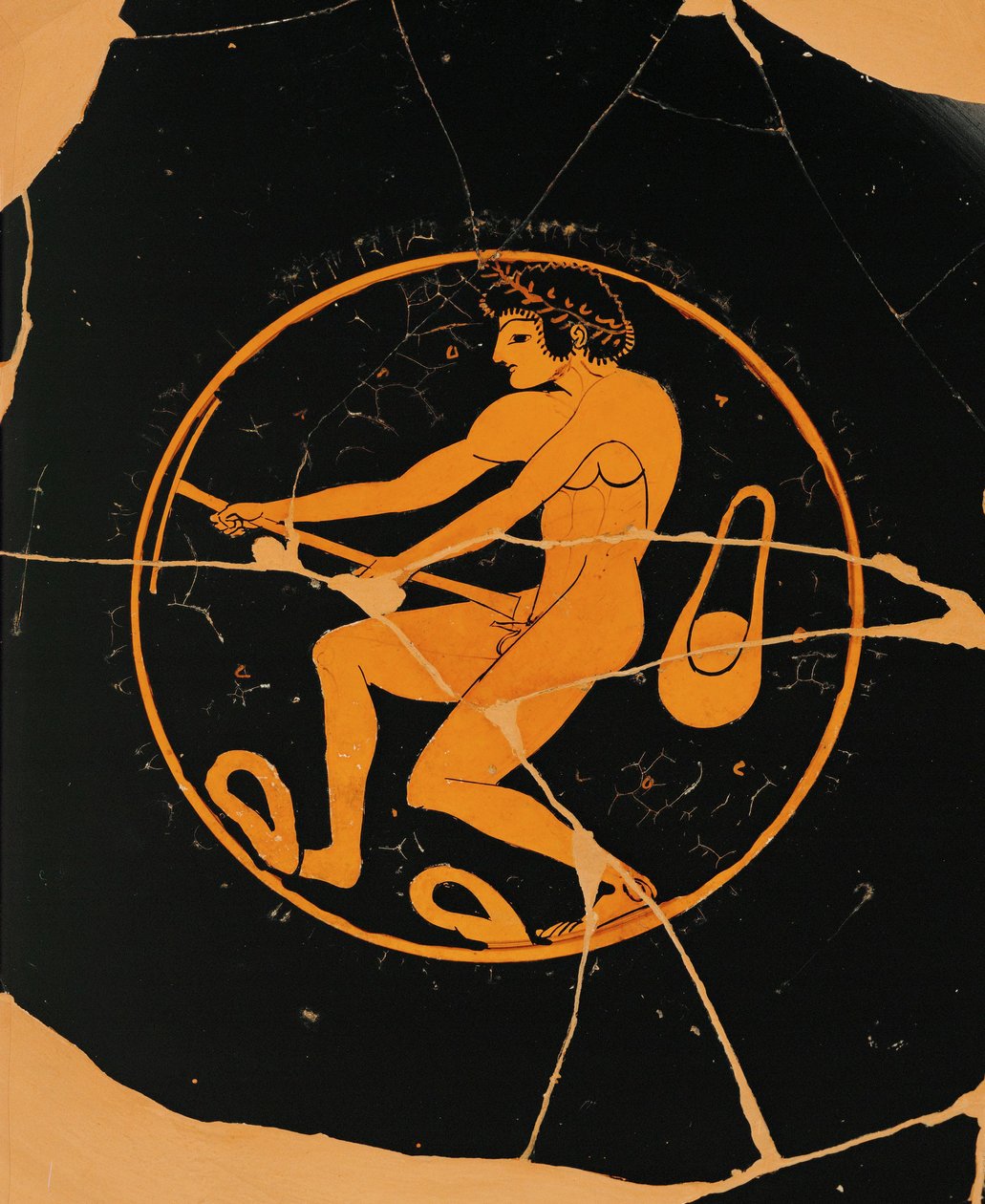 Athlète avec bâton et fronde ... - Nikosthenes