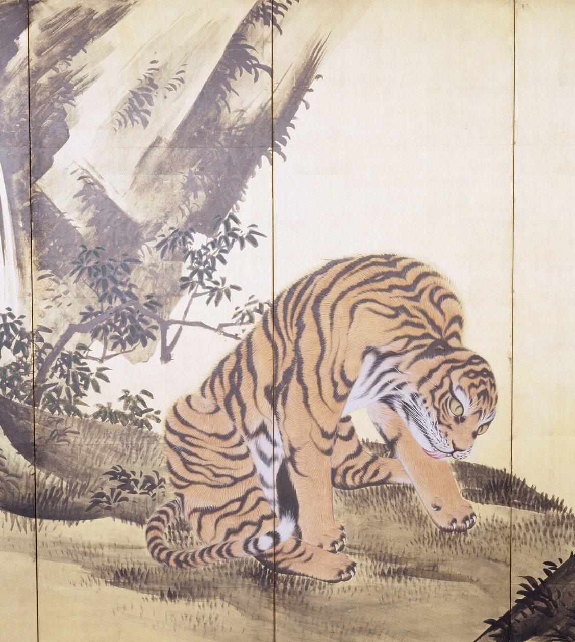 Tigres dans un paysage - Obun Kunii