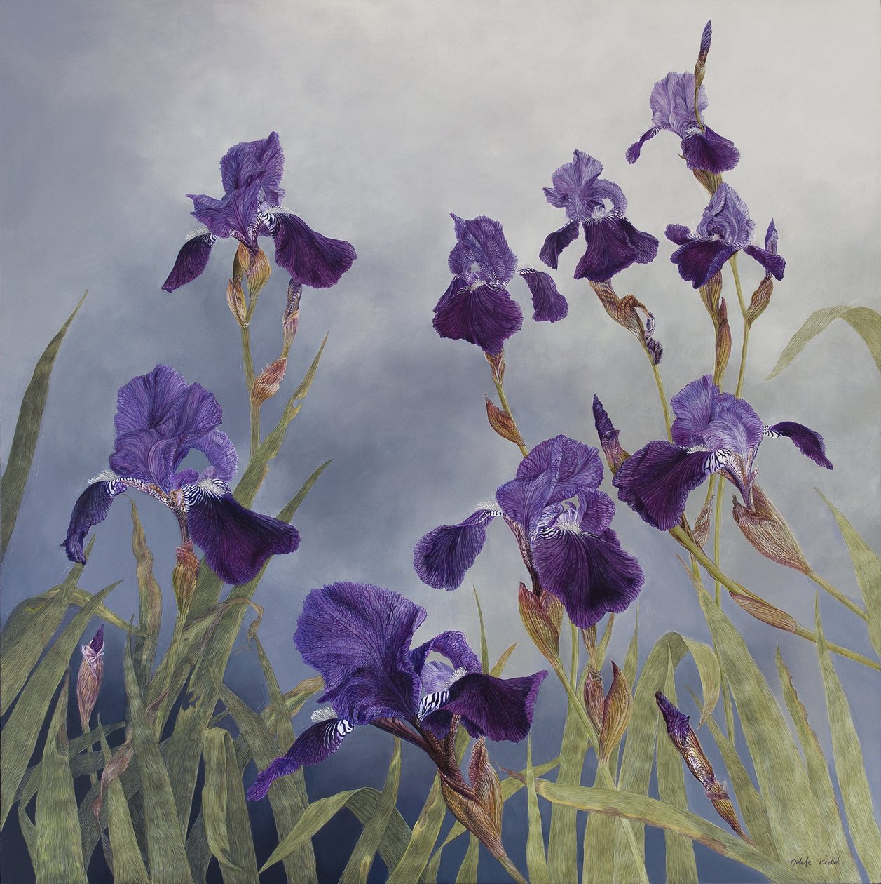 Iris hybrida, 2015 (acrylique sur bois gesso) - Odile Kidd