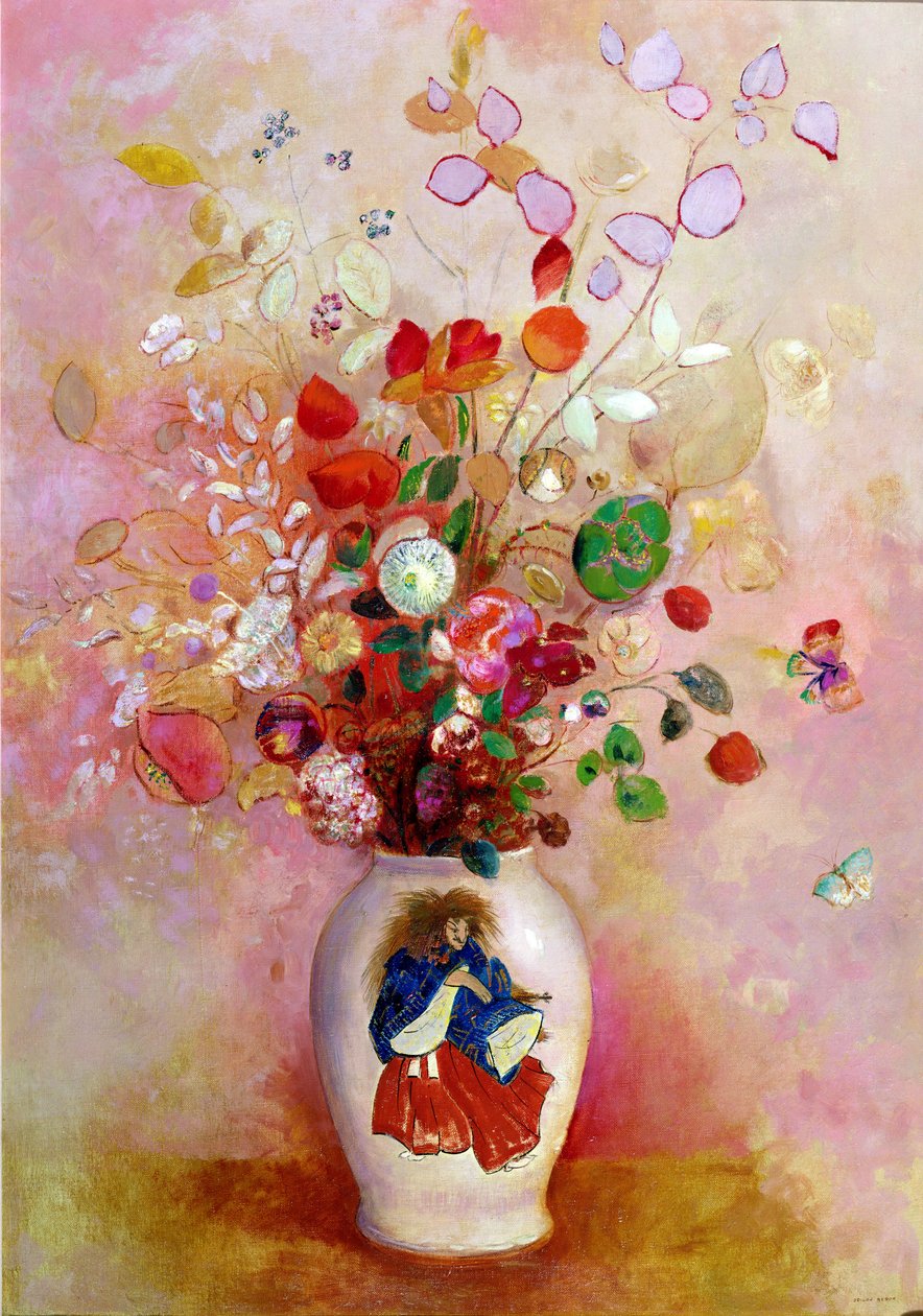 Bouquet de Fleurs dans un Vase Japonais, vers 1905-08 - Odilon Redon