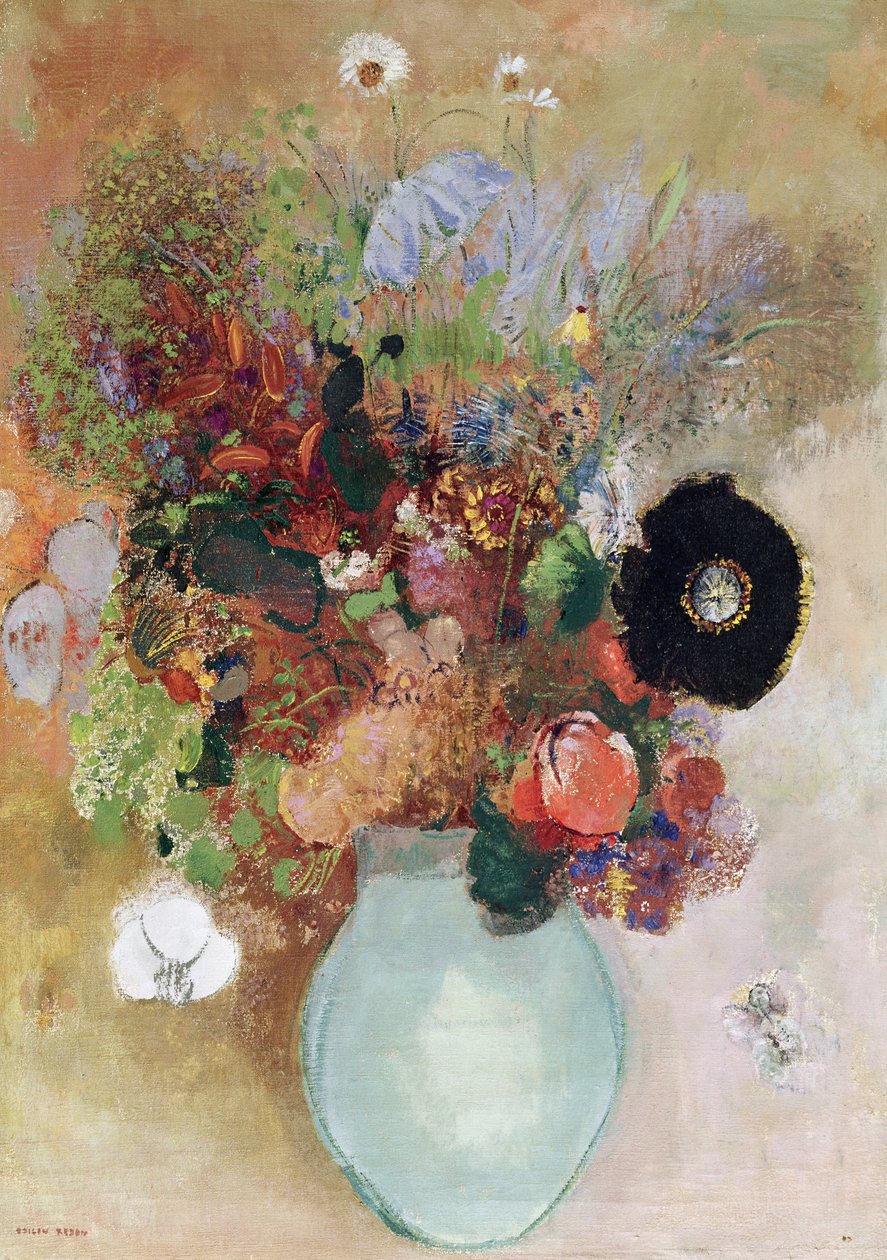 Fleurs dans un vase vert, 1910 - Odilon Redon