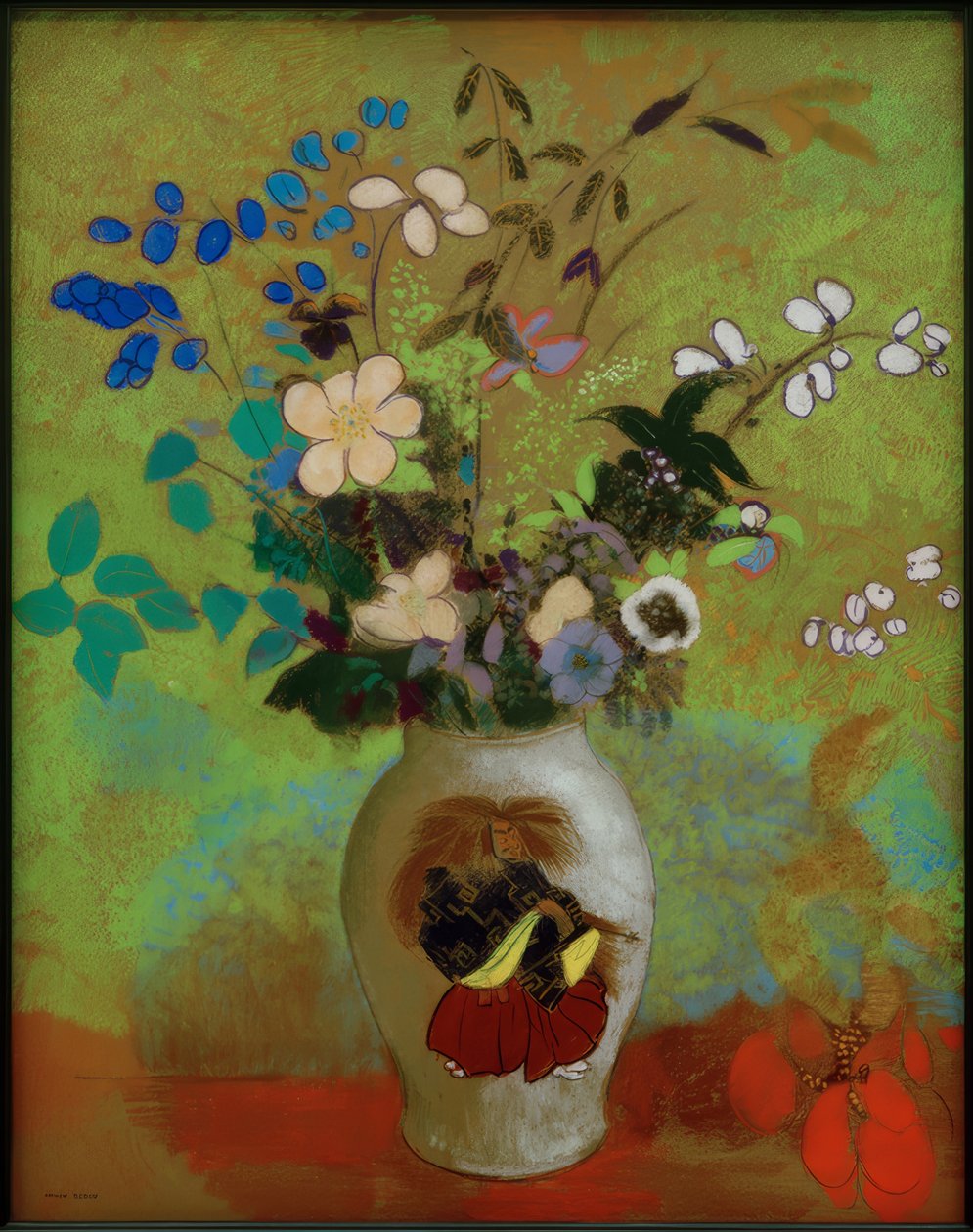 Vase avec guerrier japonais - Odilon Redon