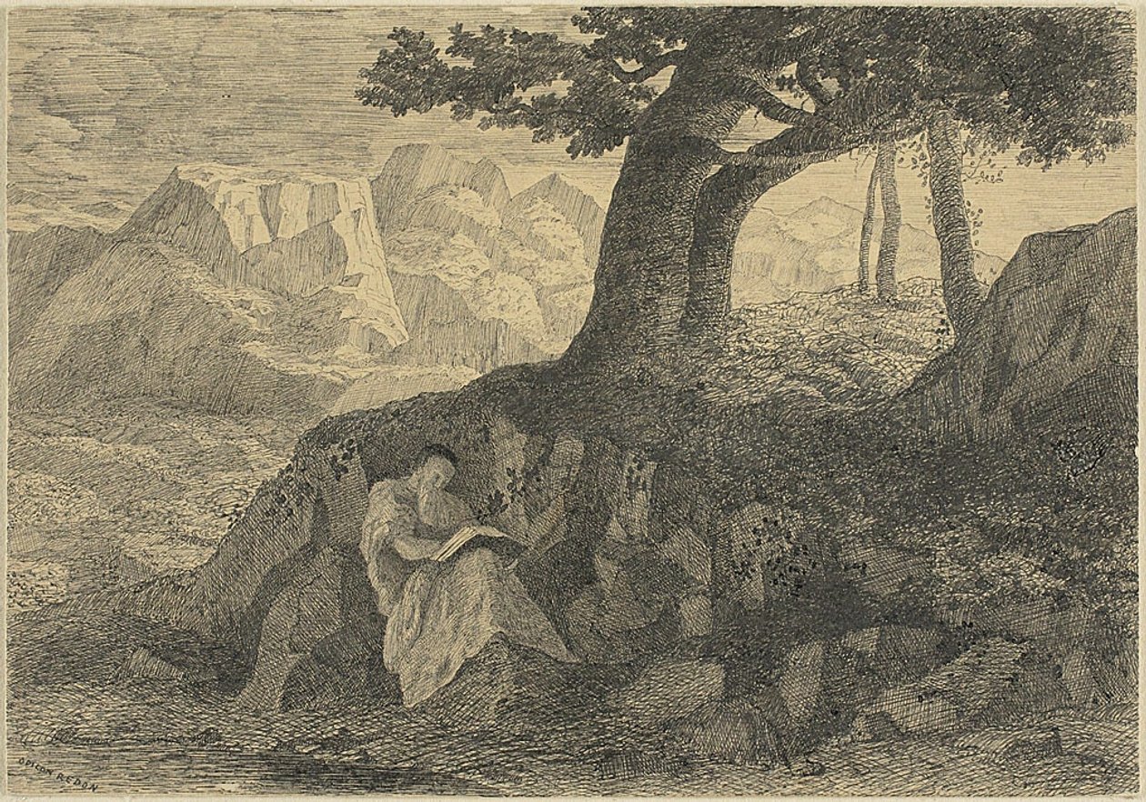 Ermite dans un paysage - Odilon Redon