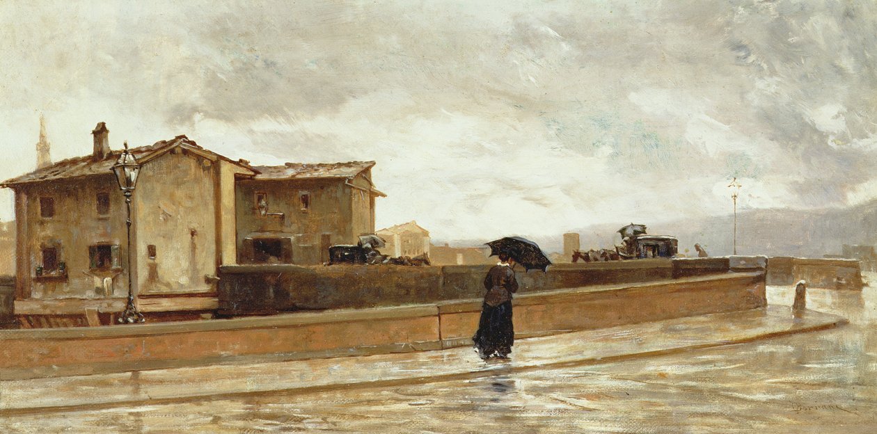 Femme marchant sur un pont, 1881 - Odoardo Borrani