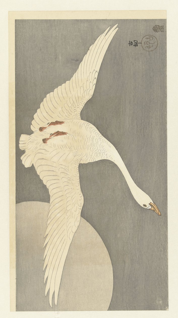 Oie sous la pleine lune - Ohara Koson