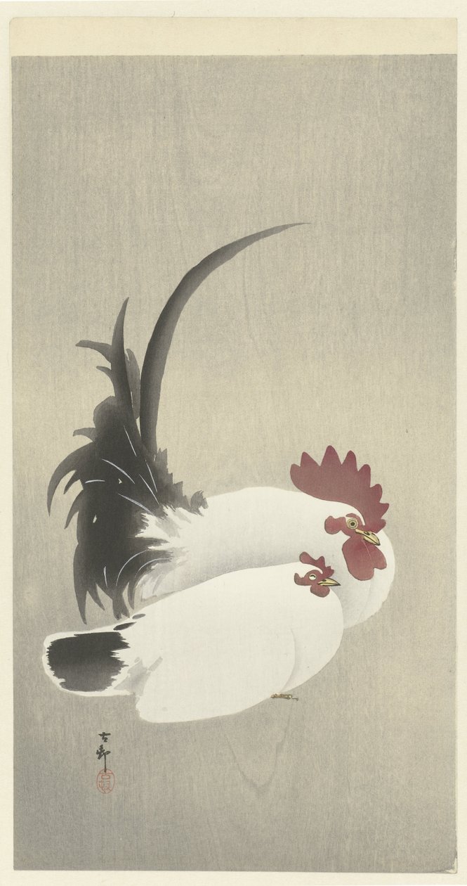 Coq et poule - Ohara Koson