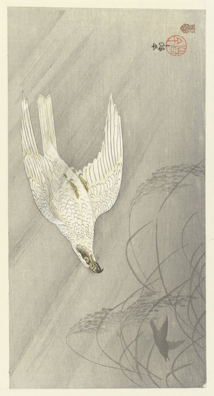 Faucon chassant - Ohara Koson