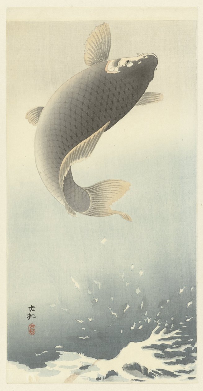 Carpe bondissante - Ohara Koson