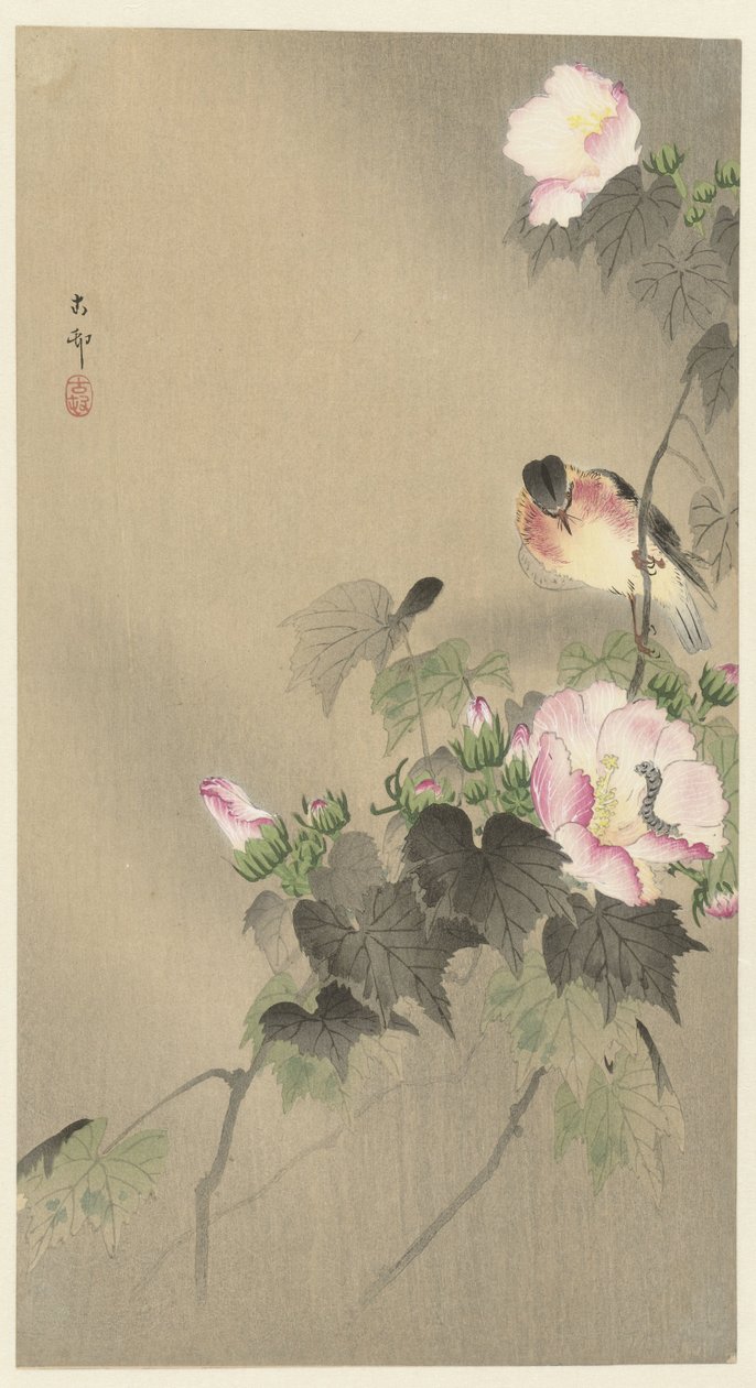 Oiseau et chenille - Ohara Koson