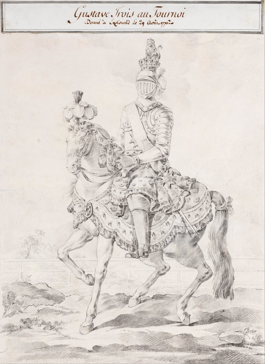 Gustav III en harnais à cheval 1776 - Olof Fridsberg