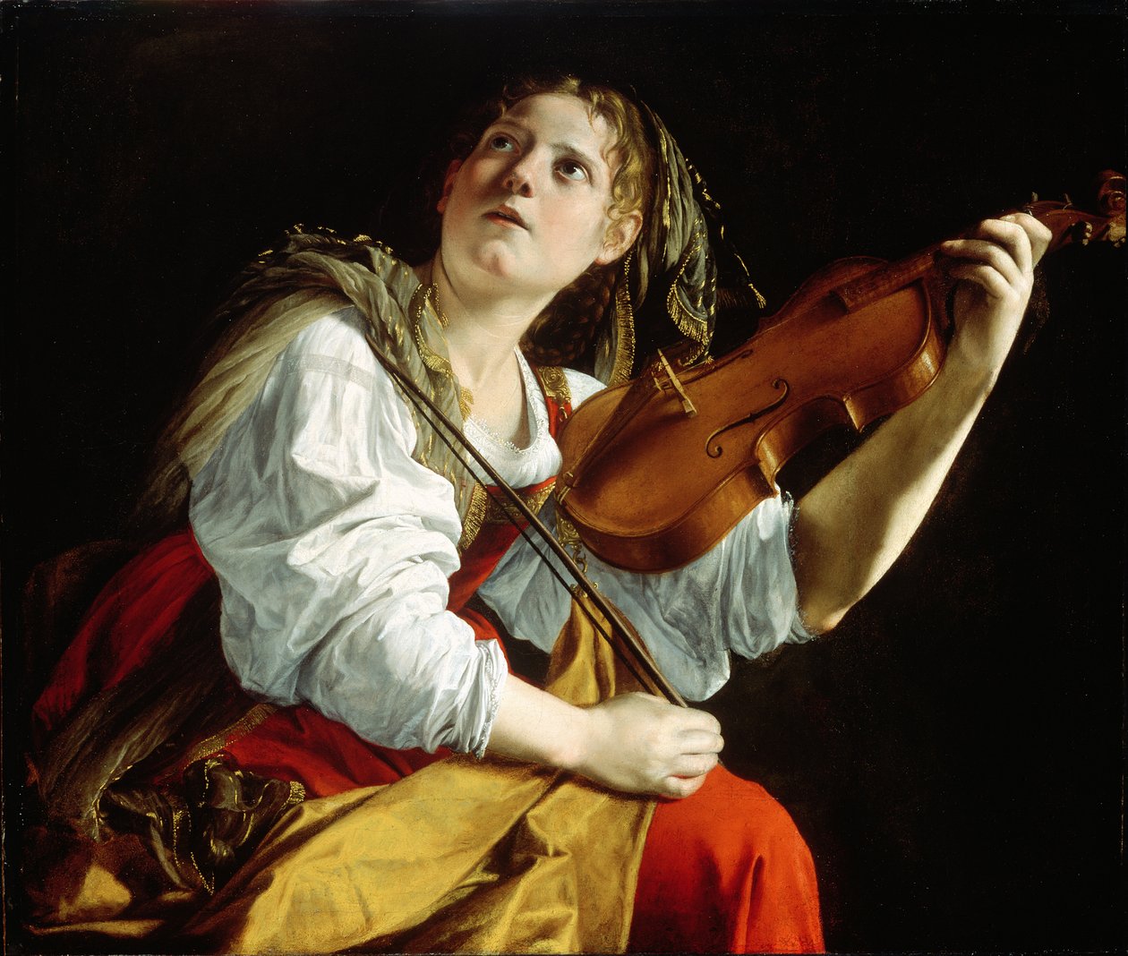 Jeune femme avec un violon - Orazio Gentileschi