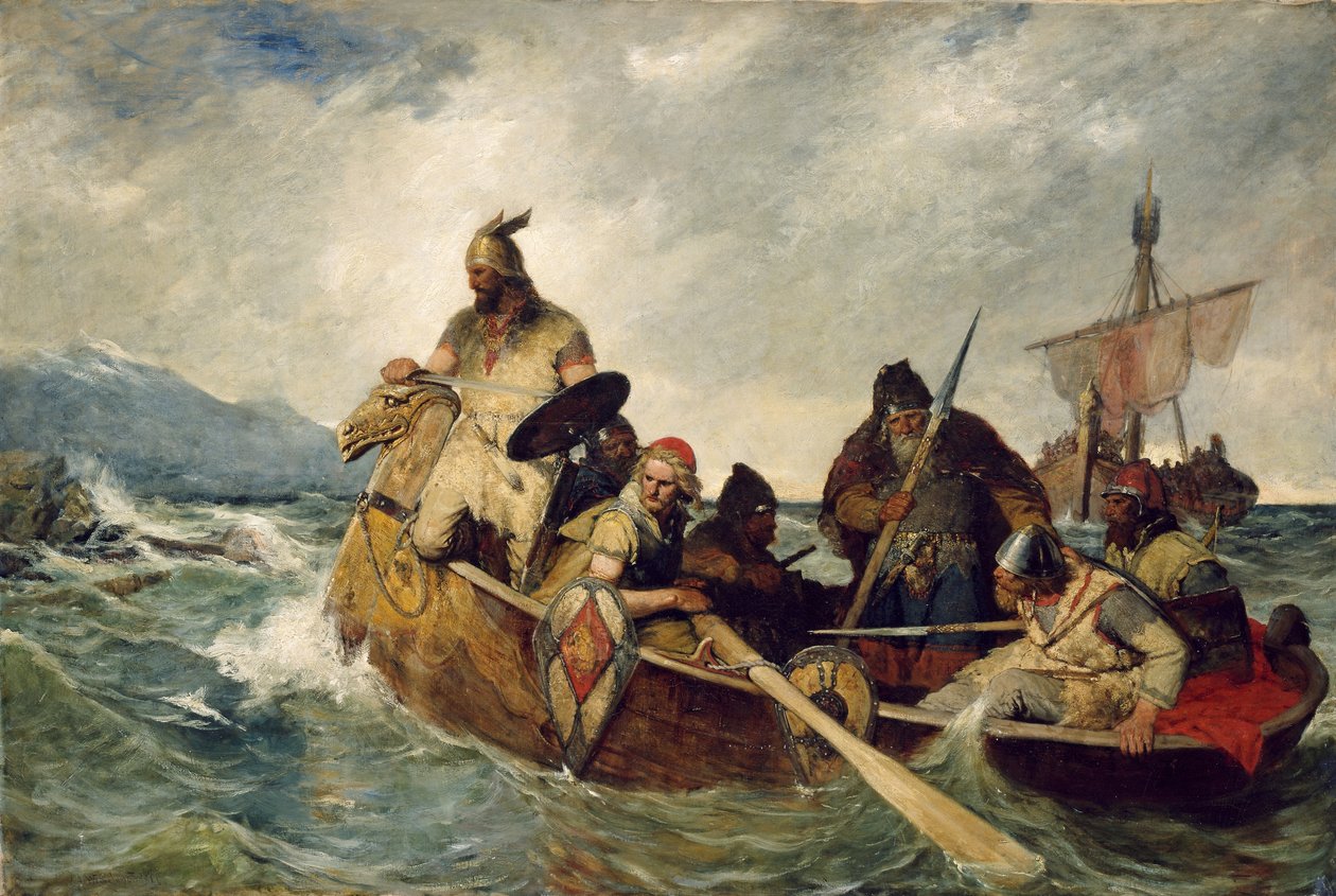 Les Norvégiens débarquent en Islande, année 872 - Oscar Wergeland