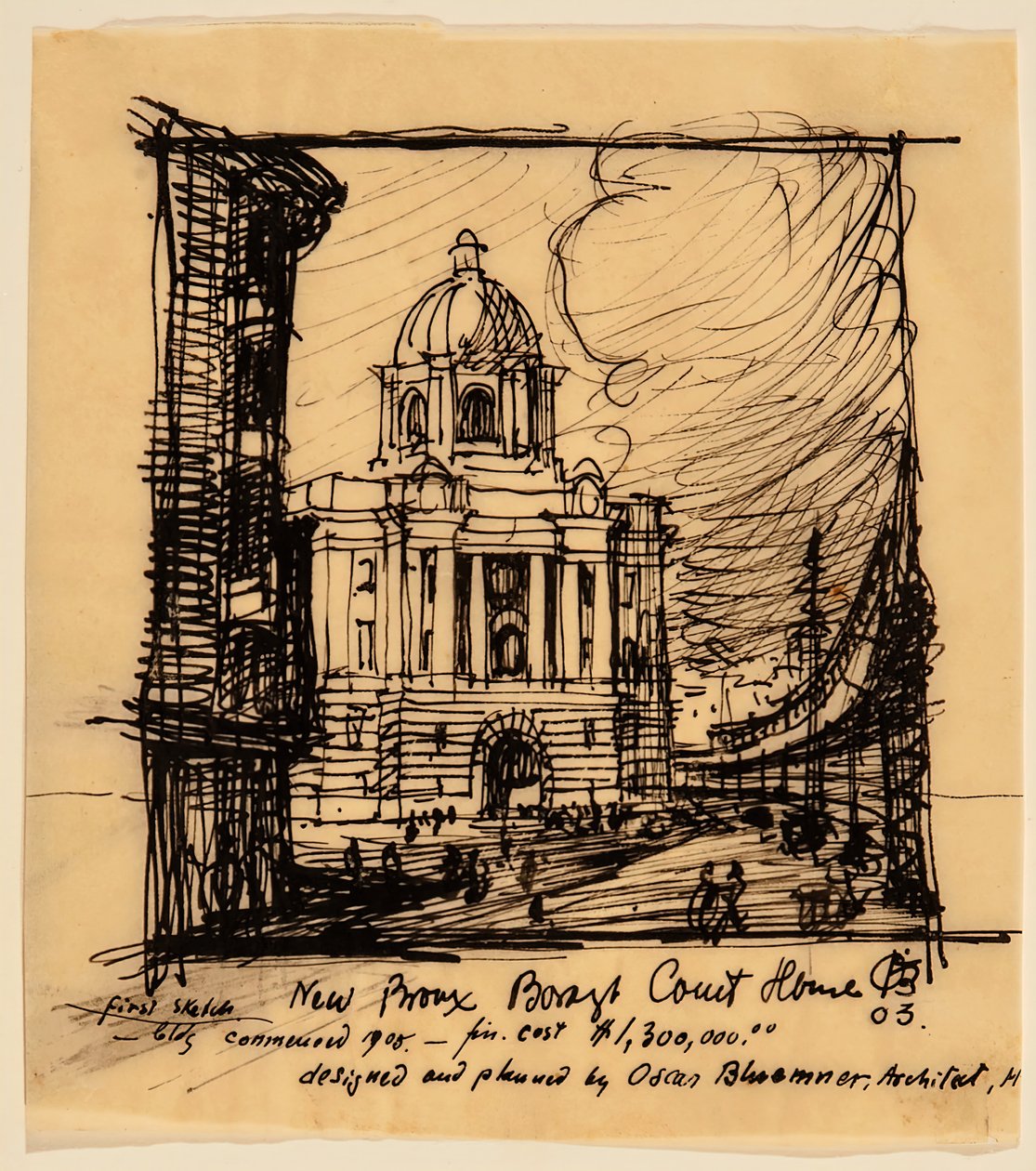 Nouveau palais de justice du Bronx, 1903 - Oscar Bluemner