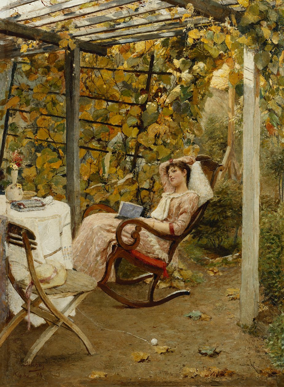 Dans la pergola, 1894 - Oscar Bluhm