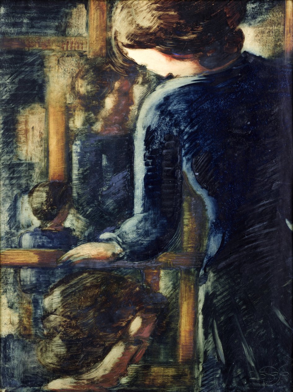 Trois filles (et une tête de profil) - Oskar Schlemmer