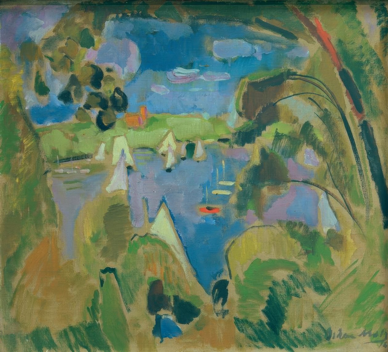 Vue sur la Havel grande fenêtre, Berlin - Oskar Moll