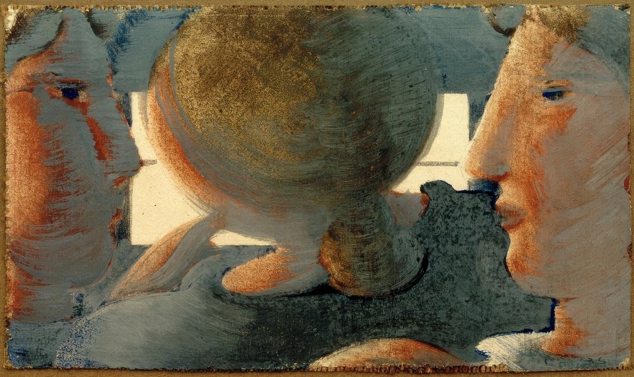 Trois têtes devant une fenêtre - Oskar Schlemmer