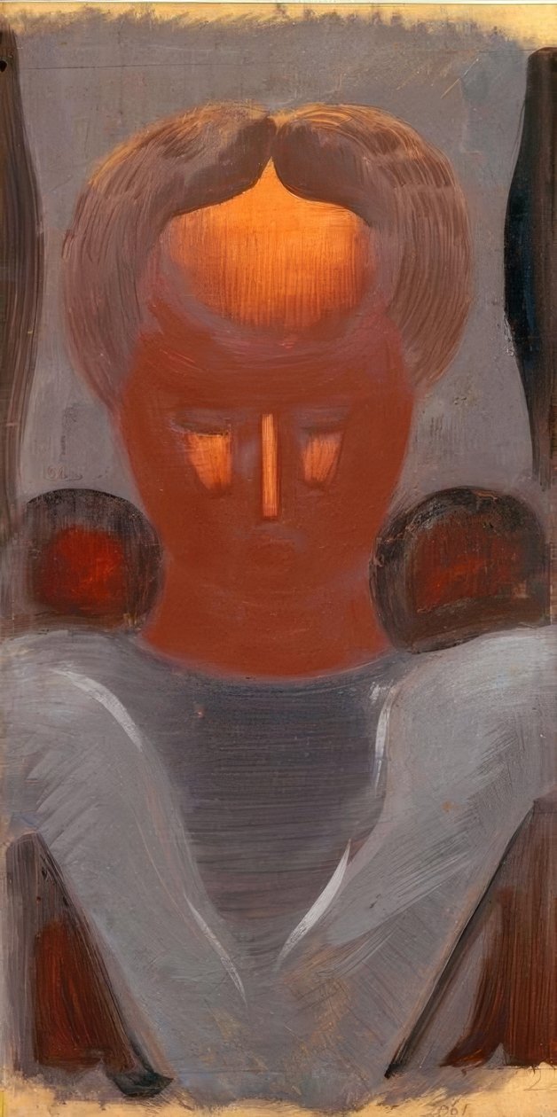 Tête avec front illuminé - Oskar Schlemmer
