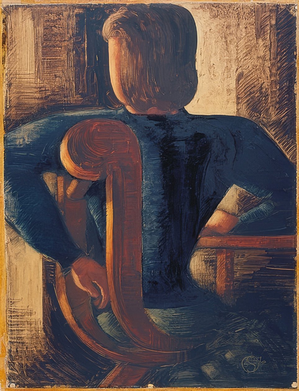 Assis à reculons à la table. 1936 - Oskar Schlemmer