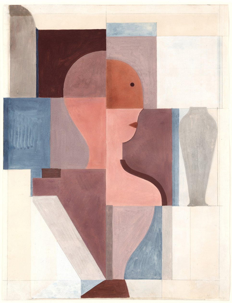 Figure divisée en deux vers la droite, 1923 - Oskar Schlemmer