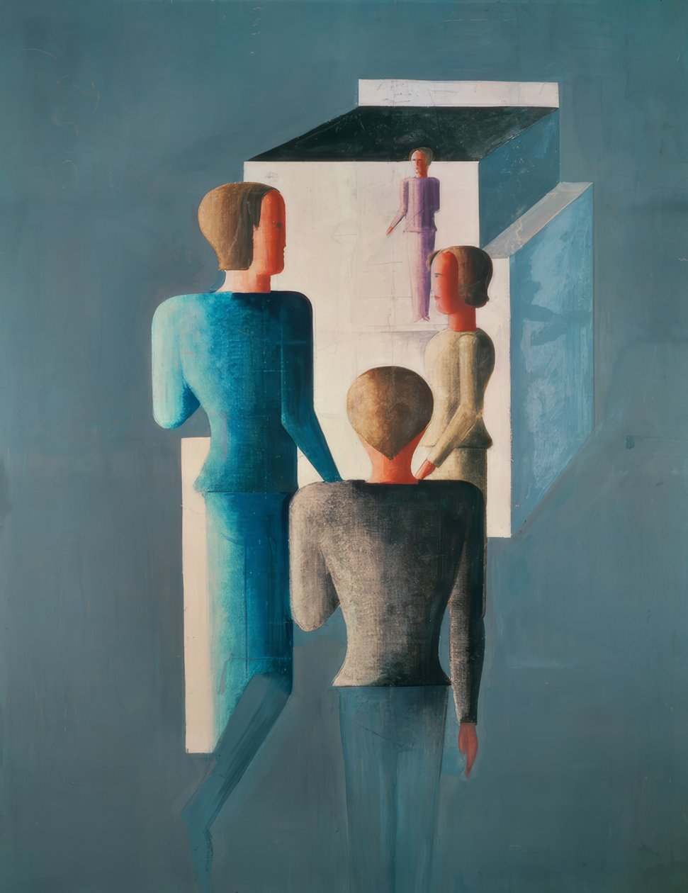 Quatre figures et un cube - Oskar Schlemmer