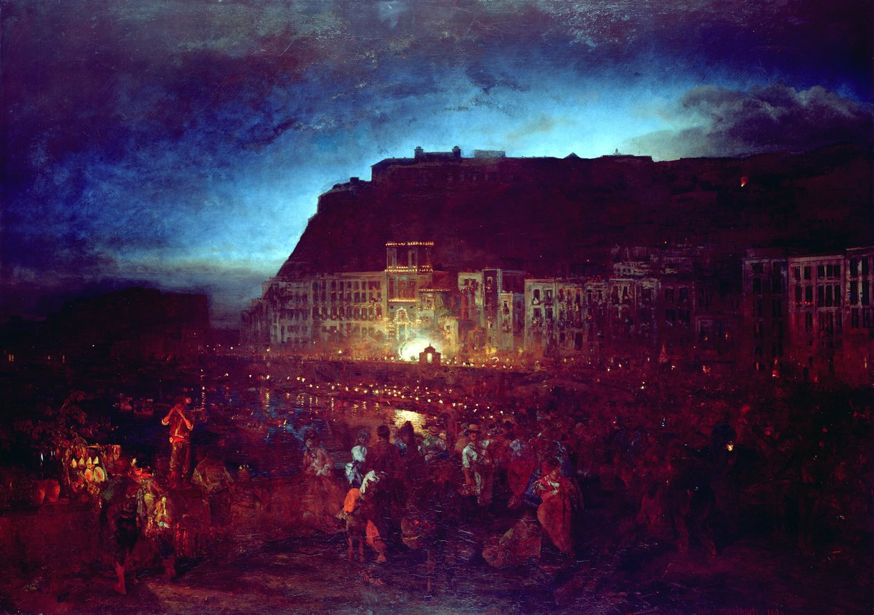 Fête de Sainte-Lucie à Naples, 1874 - Oswald Achenbach