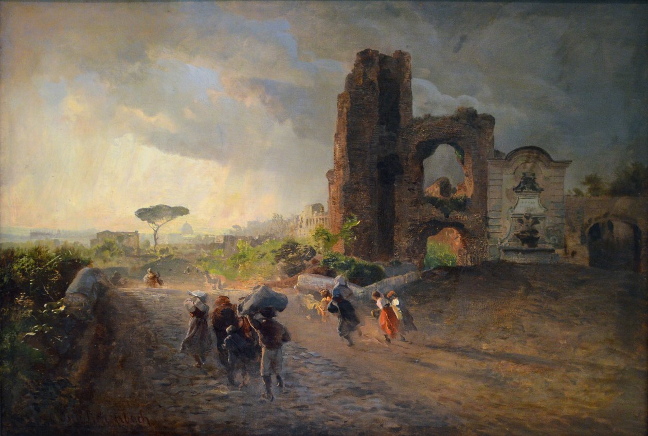 French: Paysage romain Roman Landscape - Oswald Achenbach