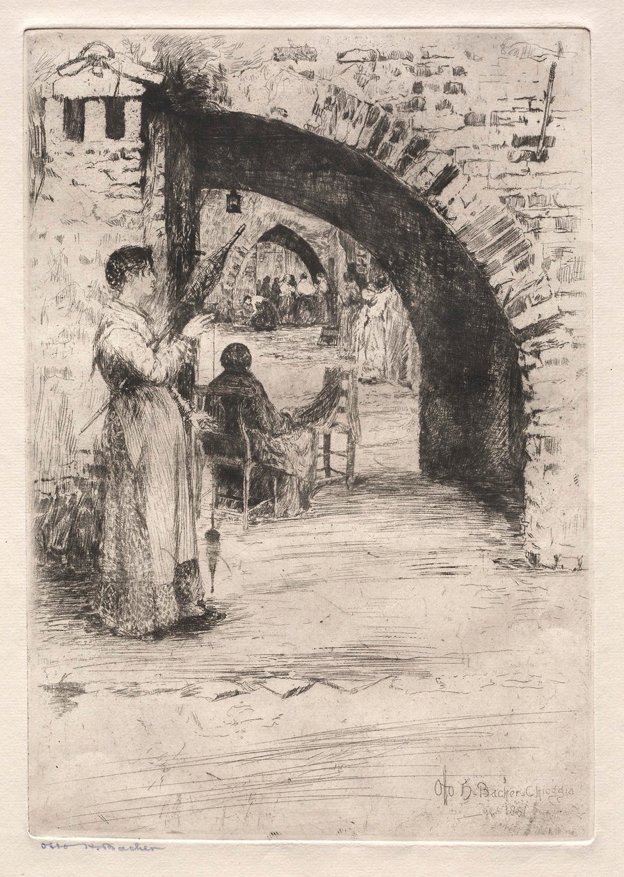 Eaux-fortes de Venise : Fabricants de filets, 1881 - Otto H. Bacher