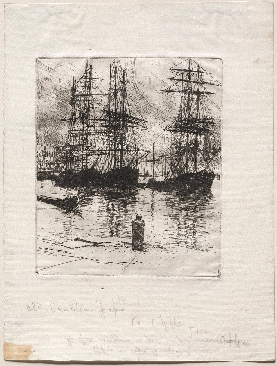 Trois navires, Venise, 1880 - Otto H. Bacher