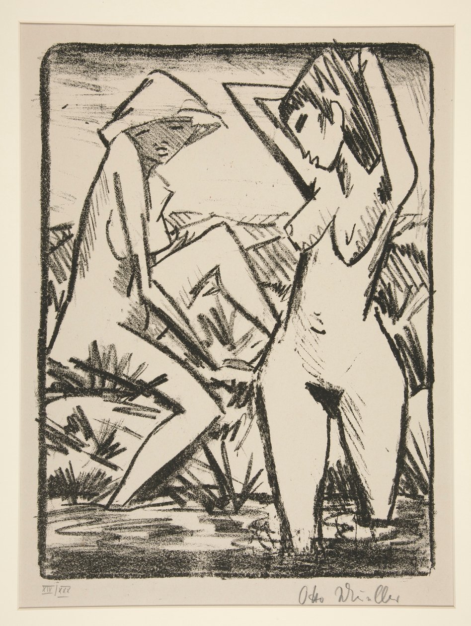 Deux femmes se baignant - Otto Mueller