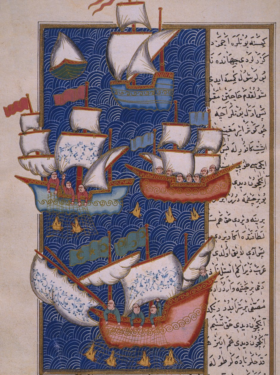 Pêcheurs avec des filets - Ottoman School