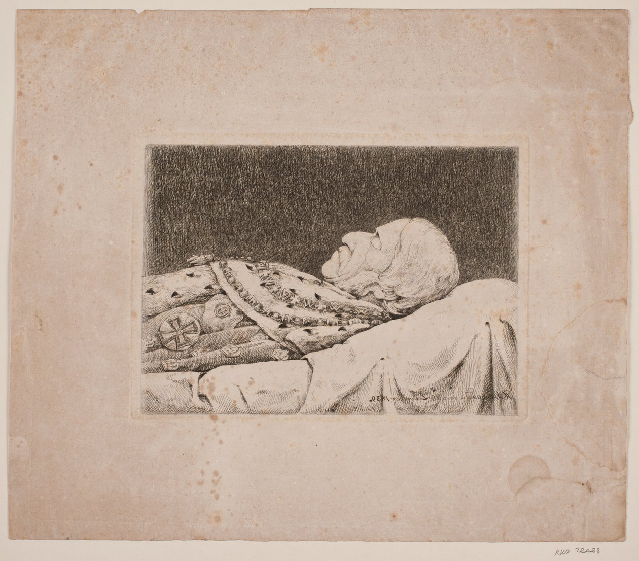Frédéric VI en lit de parade - P.C. Skovgaard