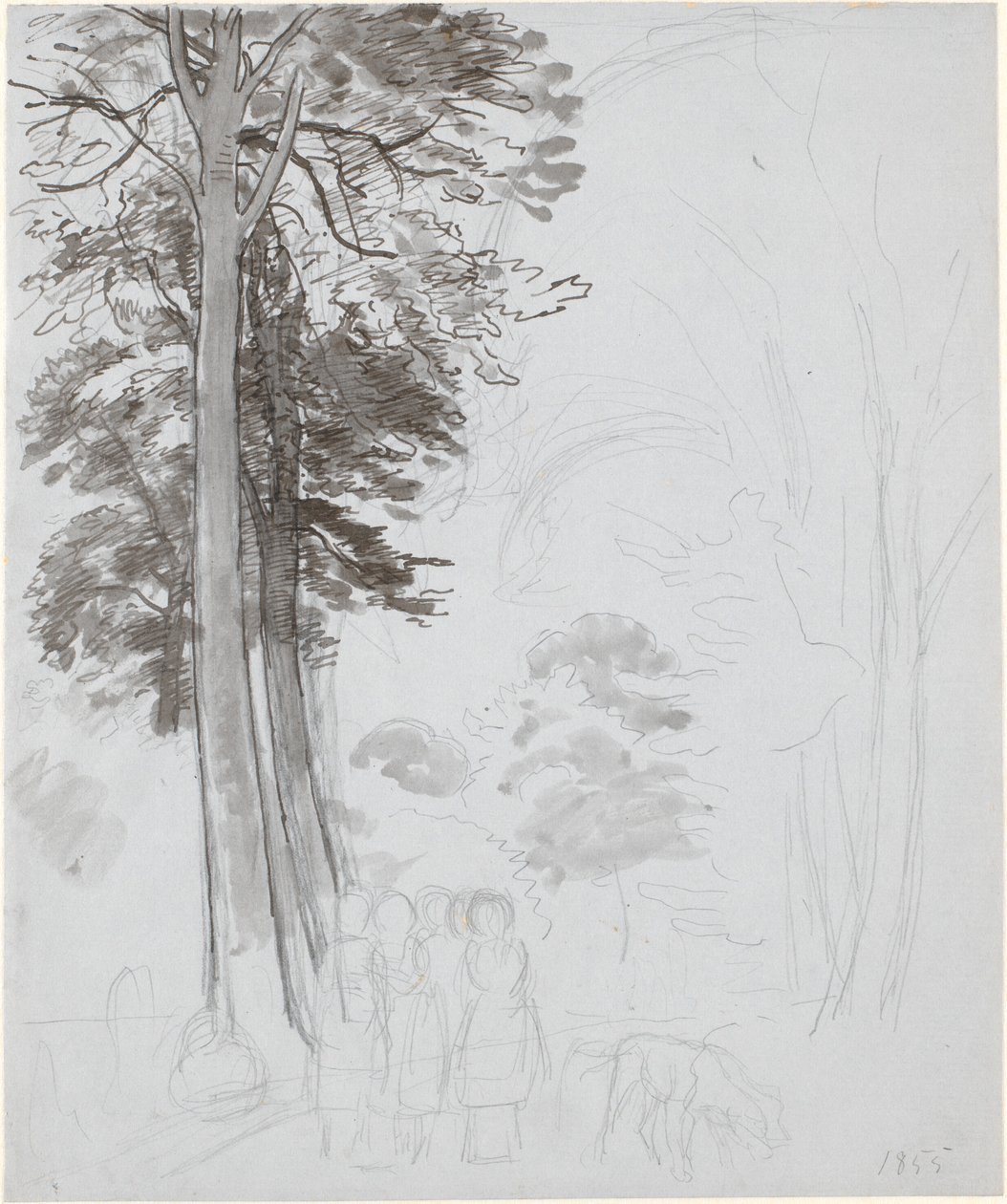 Étude pour "Forêt de hêtres en mai" - P.C. Skovgaard